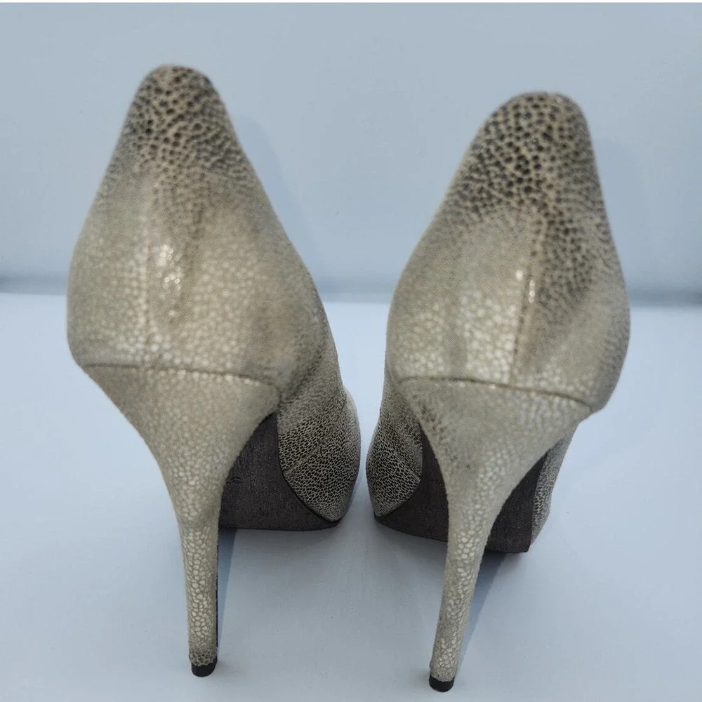 5 48 Womens Lilla Textured Pointed Toe Stiletto Heels‎ Size 37 1/2 US 7.5